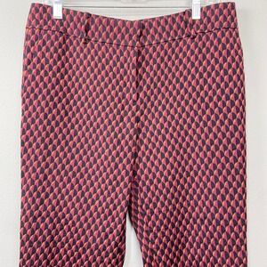 Ann Taylor Devin Fit Pants Size 8 Geometric Print Career Dressy Office Preppy
